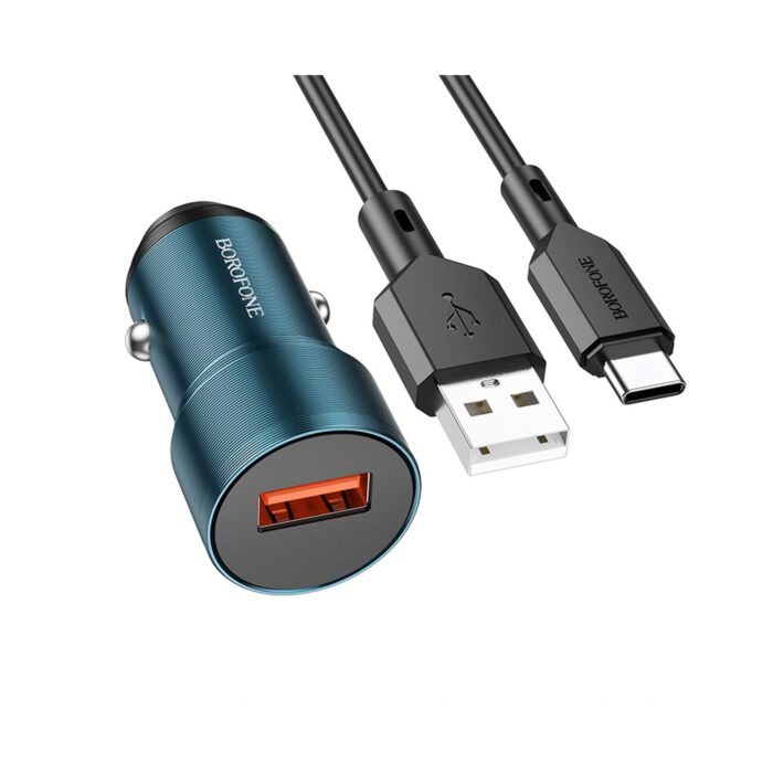 شارژر فندکی 18 وات بروفون مدل BZ19A QC3.0 به همراه کابل usb-c