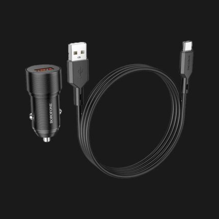 شارژر فندکی 18 وات بروفون مدل BZ19A QC3.0 به همراه کابل usb-c