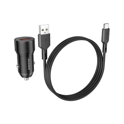 شارژر فندکی 18 وات بروفون مدل BZ19A QC3.0 به همراه کابل usb-c